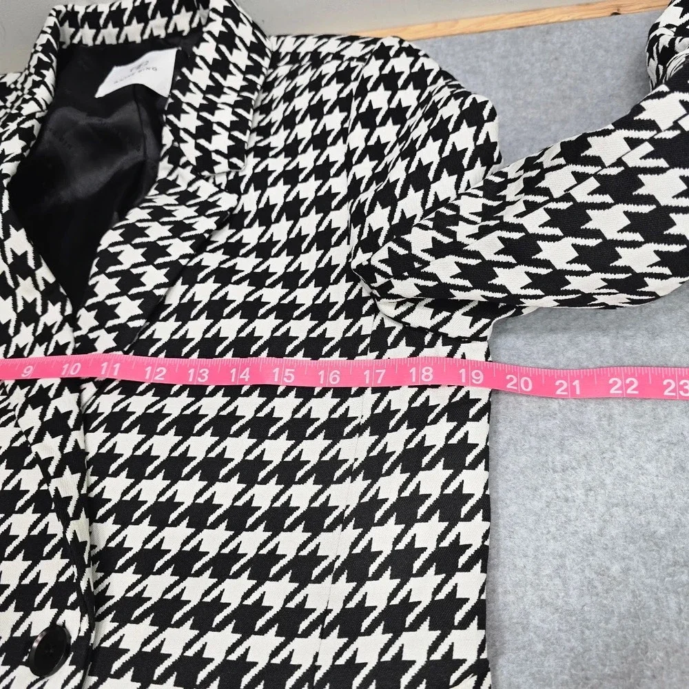 Anine Bing Madeleine Blazer Double Breasted Jacket S Houndstooth Wool Blend